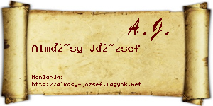 Almásy József névjegykártya
